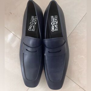 Salvatore Ferragamo Blue Leather Loafers